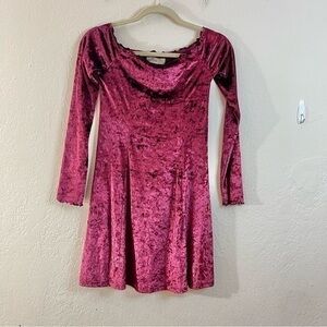 NWT Hollister off shoulder crushed velvet long sleeve mini dress size small